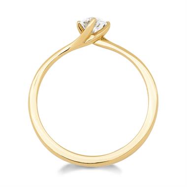 18ct Yellow Gold Twist Design Diamond Solitaire Engagement Ring 0.35ct thumbnail