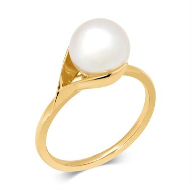 Snowdrop 18ct Yellow Gold Pearl Ring thumbnail