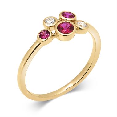 Alchemy 18ct Yellow Gold Ruby and Diamond Dress Ring (Small) thumbnail