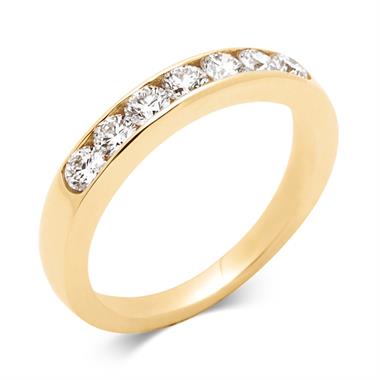18ct Yellow Gold 0.60ct Seven Diamond Half Eternity Ring thumbnail