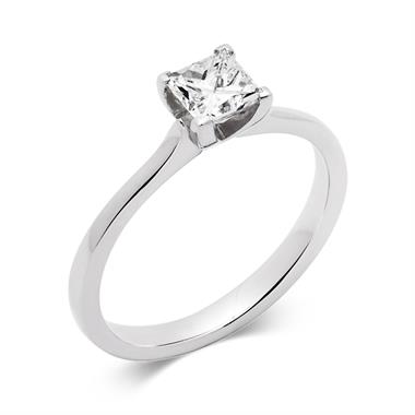 Platinum Princess Cut Diamond Solitaire Engagement Ring 0.70ct thumbnail