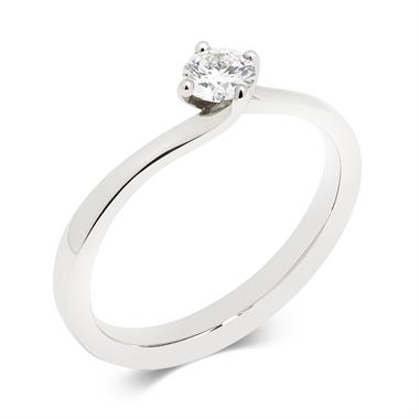 Platinum Twist Design Diamond Solitaire Engagement Ring 0.25ct thumbnail