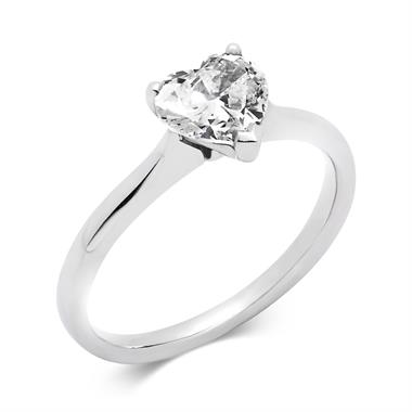 Platinum 1.00ct Diamond Heart Shape Solitaire Ring thumbnail