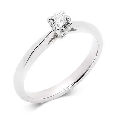 Platinum Classic Design Diamond Solitaire Engagement Ring 0.25ct thumbnail 
