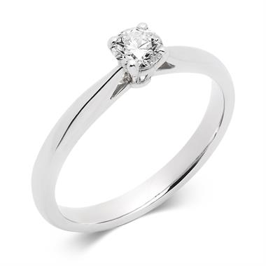 Platinum Classic Design Diamond Solitaire Engagement Ring 0.30ct thumbnail 