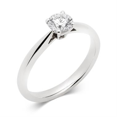 Platinum Classic Design Diamond Solitaire Engagement Ring 0.50ct thumbnail 
