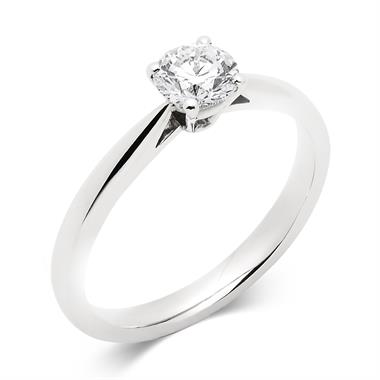 Platinum Classic Design Diamond Solitaire Engagement Ring 0.60ct thumbnail 