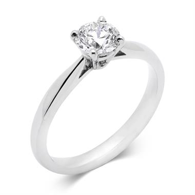 Platinum Classic Design Diamond Solitaire Engagement Ring 0.70ct thumbnail 