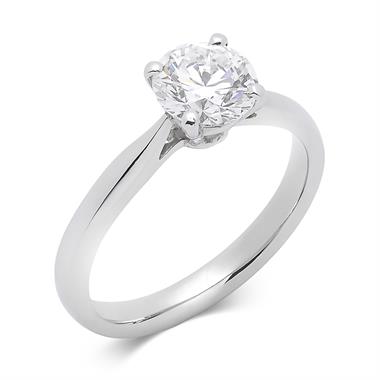 Platinum Classic Design Diamond Solitaire Engagement Ring 1.20ct thumbnail 