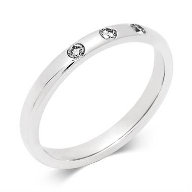 Platinum Diamond Set Wedding Ring thumbnail 