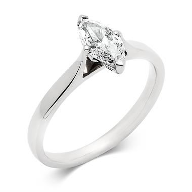 Platinum Marquise Cut Diamond Solitaire Engagement Ring 0.70ct thumbnail 