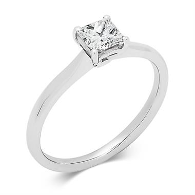 Platinum Classic Princess Cut 0.50ct Diamond Solitaire Ring thumbnail