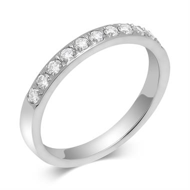 Platinum Round 0.33ct Diamond Grain Set Ring thumbnail