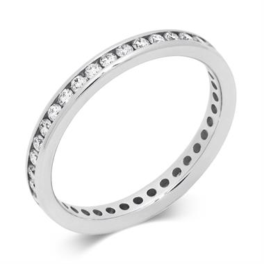 Platinum 0.50ct Full Diamond Channel Ring thumbnail