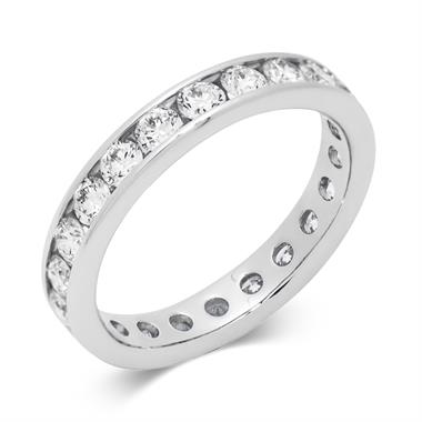Platinum 1.50ct Full Diamond Channel Ring thumbnail