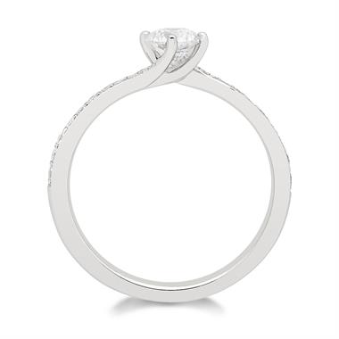 Platinum Twist Design Diamond Solitaire Engagement Ring 0.55ct thumbnail