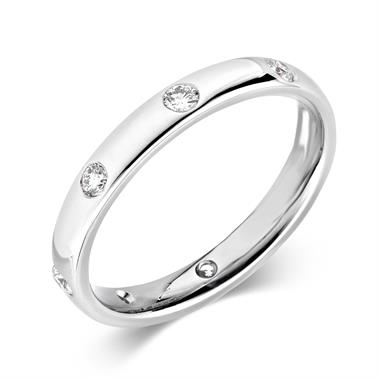 Platinum Diamond Set Wedding Ring 0.30ct thumbnail 