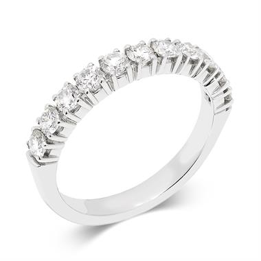 Platinum 0.70ct Diamond Half Eternity Ring thumbnail
