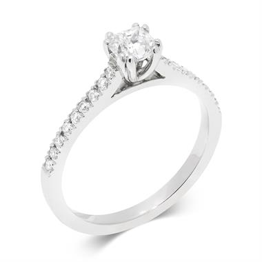Platinum Cushion Cut 0.66ct Diamond Solitaire Ring thumbnail