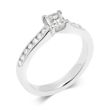 Platinum Princess Cut 0.58ct Diamond Solitaire Ring thumbnail