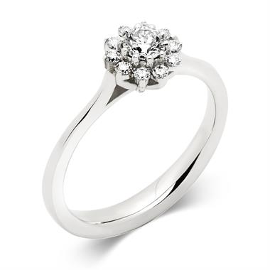 Platinum Elegant 0.40ct Flower Diamond Cluster Ring thumbnail