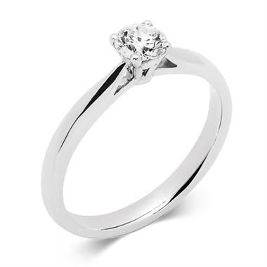 18ct White Gold Classic 0.40ct Diamond Solitaire Ring thumbnail