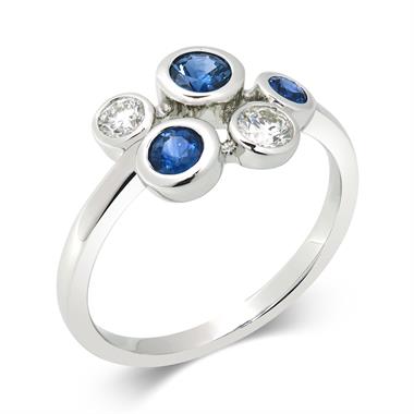 Alchemy 18ct White Gold Sapphire and Diamond Dress Ring (Large) thumbnail