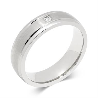 Palladium Rubover Diamond Ring thumbnail