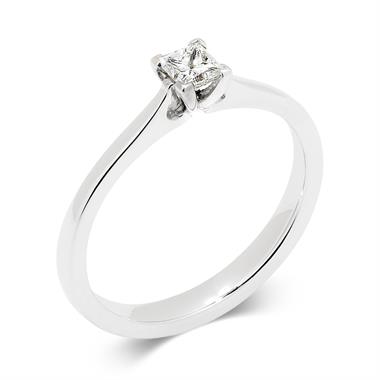 Palladium Princess Cut Diamond Solitaire Ring thumbnail
