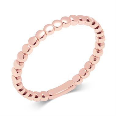 18ct Rose Gold Beaded Stacking Ring thumbnail