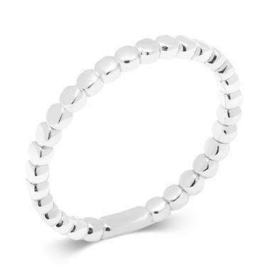 18ct White Gold Bead Design Stacking Dress Ring thumbnail