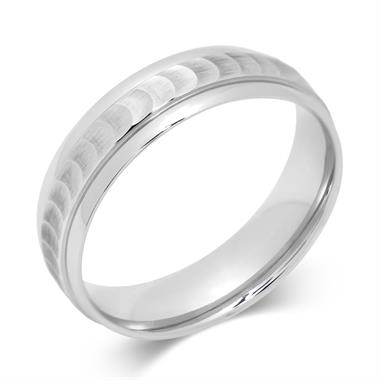 Palladium Scooped Design Wedding Ring thumbnail