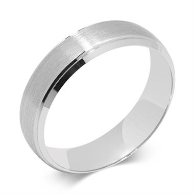 Palladium Brushed and Grooved Court Ring thumbnail