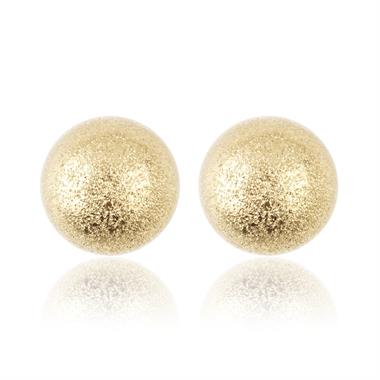 18ct Yellow Gold Shimmer Finish Ball Stud Earrings 7mm thumbnail