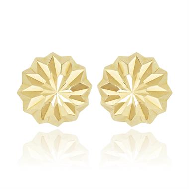 18ct Yellow Gold Faceted Dome Stud Earrings thumbnail