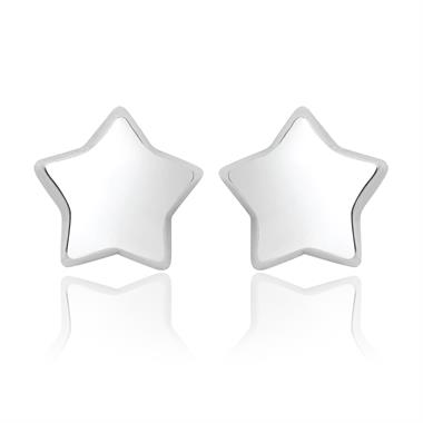 18ct White Gold Large Star Stud Earrings thumbnail