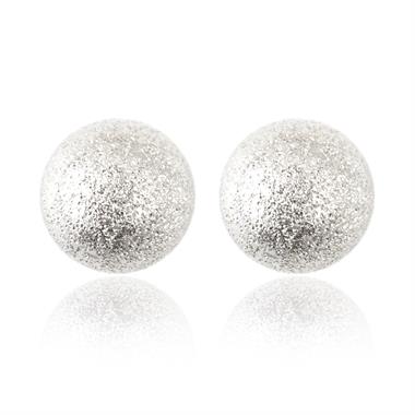 18ct White Gold Shimmer Finish Ball Stud Earrings 5mm thumbnail