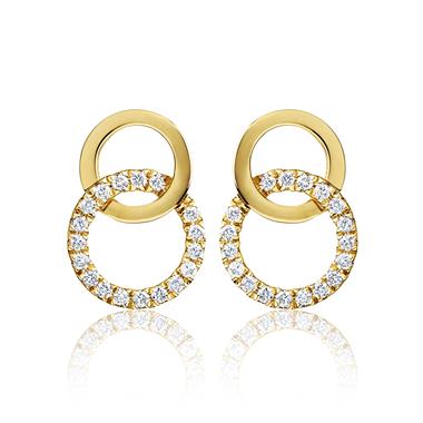 Union 18ct Yellow Gold Diamond Stud Earrings thumbnail 