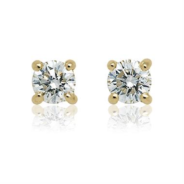 18ct Yellow Gold Diamond Solitaire Stud Earrings 0.50ct thumbnail 