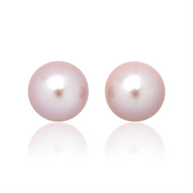 18ct White Gold 9mm Pink Freshwater Pearl Stud Earrings thumbnail