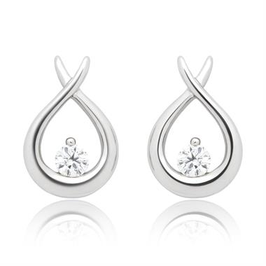Keepsafe 18ct White Gold Diamond Stud Earrings thumbnail