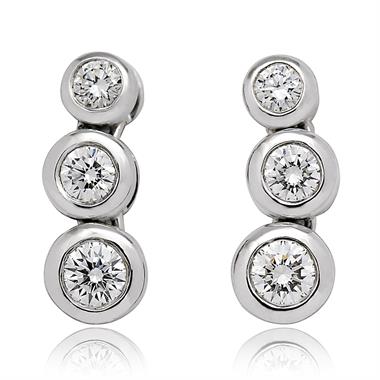 18ct White Gold Diamond Drop Earrings 0.60ct thumbnail