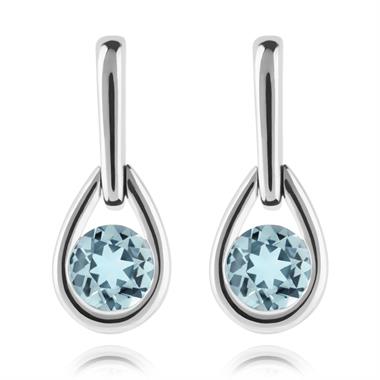 18ct White Gold Topaz Drop Earrings thumbnail