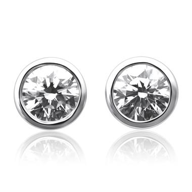 18ct White Gold Diamond Solitaire Stud Earrings 0.60ct thumbnail