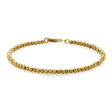 18ct Yellow Gold Faceted Bead Detail Bracelet  thumbnail 