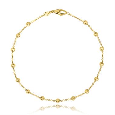 18ct Yellow Gold Faceted Bead Detail Station Bracelet  thumbnail 