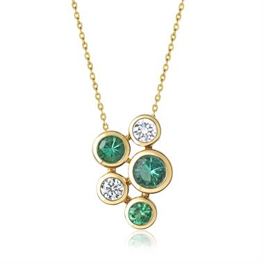 Alchemy 18ct Yellow Gold Emerald and Diamond Pendant - Small thumbnail 