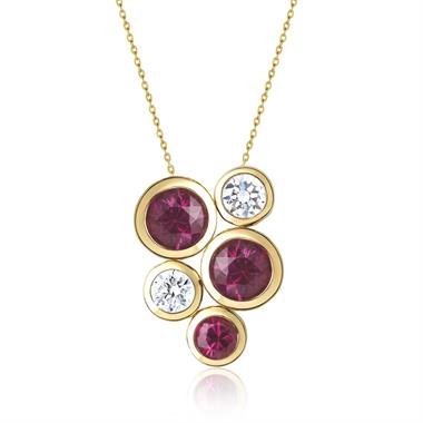 Alchemy 18ct Yellow Gold Ruby and Diamond Pendant Large thumbnail