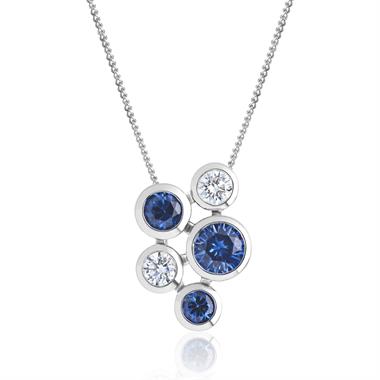 Alchemy 18ct White Gold 0.28ct Sapphire and Diamond Pendant thumbnail