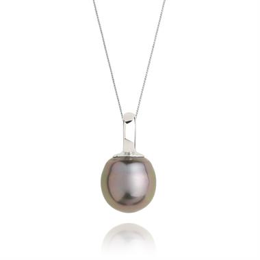 18ct White Gold Tahitian Pearl Pendant thumbnail